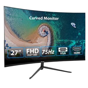 Prechen 27 Inch Curved Frameless Computer Monitor FHD 1920x1080p LED Monitor