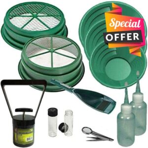 Sluice Monkey 12 pc Prospecting-Mining-Panning Kit 1/4 & 1/8- Classifiers 3 Gold Pans