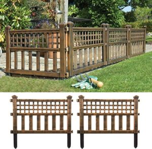 B&H Plastic Fence Panels Garden Lawn Edging Plant Border Landscape Bronze (Pack Of 12)