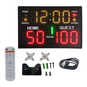 REVVOL Electronic Scoreboard Basketball Scoreboard & Timer Shot Portable Tabletop Scoreboard Tabletop Digital Scoreboard Professional Wall Mounted Battery Powered Electronic