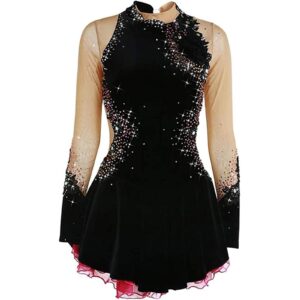 ZEDDG Figure Skating Dress Customized Girl Women Kids Gymnastics Leotard Performance Dance Competition Performance Show Costume Skirt Ice Skating Dress