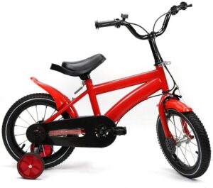 Fetcoi Unisex 14" Boy's Bike with Stabilizer Wheels,Red Children's bikes