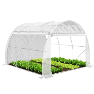 VOUNOT Large Polytunnel Greenhouse Gardening Walk In Grow House with Roll-up Side Walls