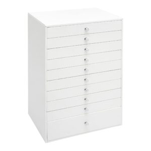 Amazon Basics Jewellery Box With 10 Removable Drawers - White