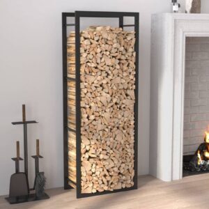 Festnight Metal Firewood Log Metal Log Store Holder for Outdoor or Indoor Fireplace Wood Storage Shelf