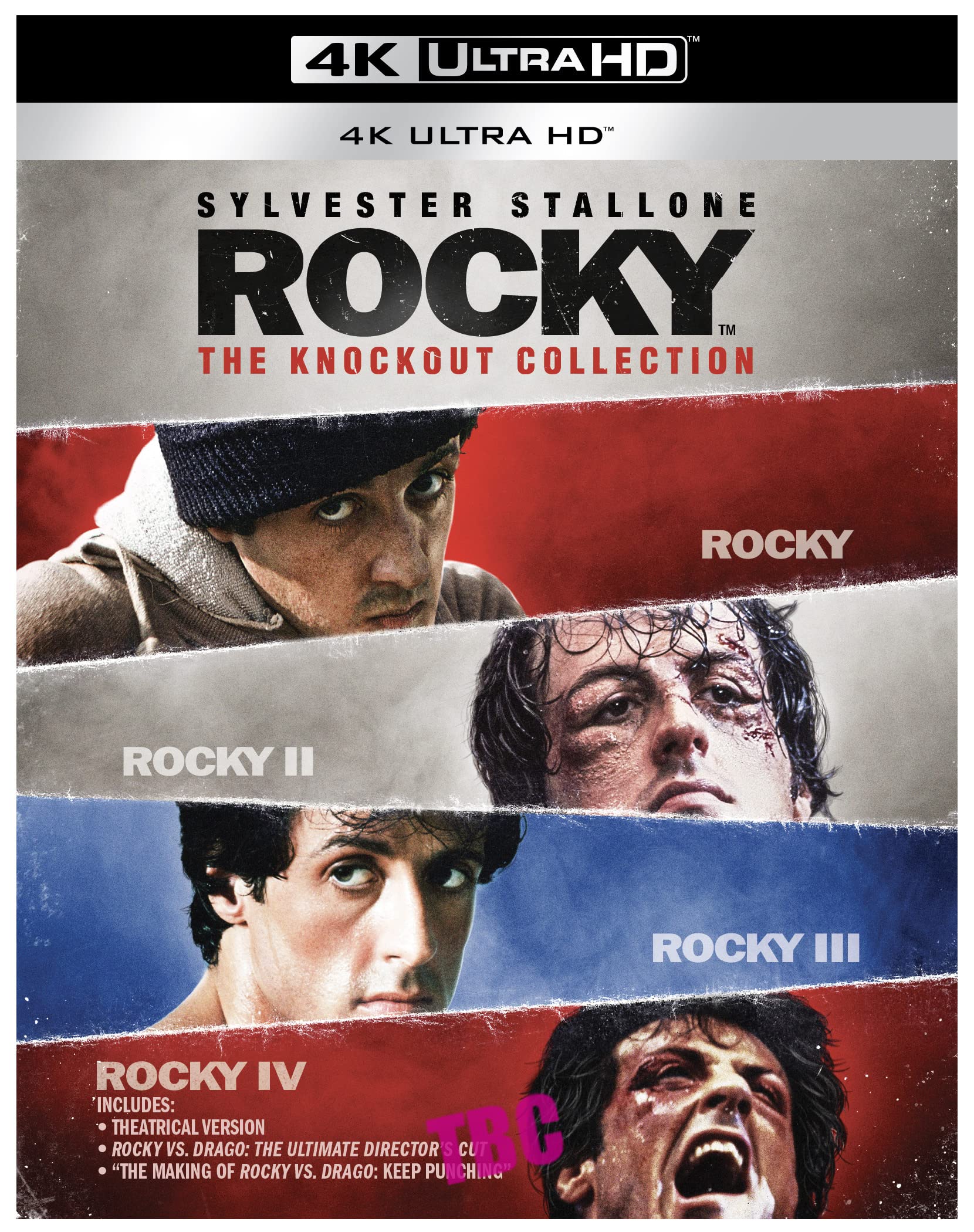 Rocky: The Knockout Collection [4K Ultra HD] [Rocky: 1976 Rocky II: 1979 Rocky III: 1982 Rocky IV: 1985] [Blu-ray] [Region Free]