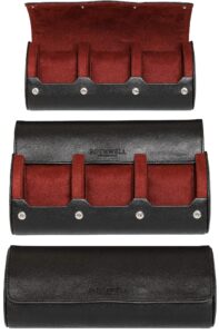 ROTHWELL Watch Roll Travel Case for 3 Watches | Tough Portable Protection