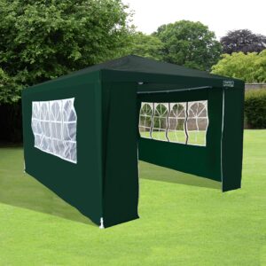 Gazebo by Garden Universe 3m x 4m in Green Steel Frame Marquee Canopy Party Tent GAZ03-Green (We do not ship to CI or IOW.)