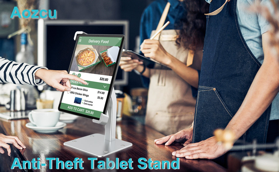 Business Kiosk Aluminum Tablet iPad Stand Anti-Theft Security Grip Holder