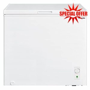 198ltr Chest Freezer in White with Built in Hinges