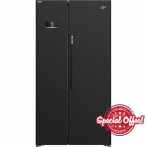 BEKO ASL1342B Frost Free American Fridge Freezer - Black - F Rated