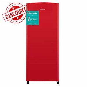 Hisense RR220D4ARF 52cm Freestanding Retro Fridge - 149 litre capacity - Auto Defrost - Wine Rack - Red - F Rated H128 x W51.9 x D51.3            [Energy Class F]