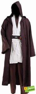 NUWIND Mens Jedi Costume Medieval Tunic Hooded Cape Cloak Robe Halloween Cosplay Outfit for Adults