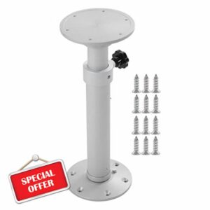 Table Leg Removable Table Support 445‑685mm Height Adjustable Aluminum Alloy Matte Silver Table Pedestal for RV Yacht Campe