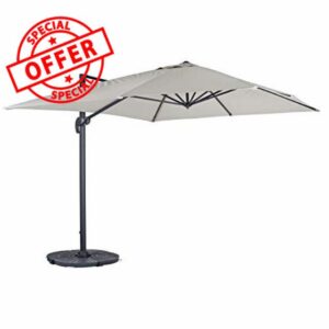 Azuma Roma 4M x 3M Extra Large Garden Parasol Cantilever Sun Shade Umbrella