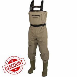 Snowbee Ranger Bootfoot Breathable Chest Wader - Durable Water Repellent Fly Fishing Waders With Heavy-Duty Neoprene Cleated PVC Boot & Internal Waterproof Flap Pocke
