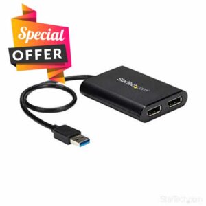 StarTech.com USB 3.0 to Dual DisplayPort Adapter 4K 60Hz