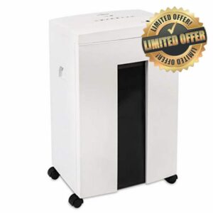 WOLVERINE 18-Sheet 60 Mins Running Time Cross Cut High Security Level P-4 Heavy Duty Paper/CD/Card Ultra Quiet Shredder for Home Office with 22-Litre Pullout Waste Bin SD9113(White)