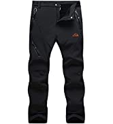 TACVASEN Men's Trousers Lightweight Outdoor Hiking Work Trousers with Zip Pockets (No Belt)