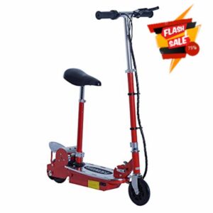 HOMCOM 120W Teens Foldable Kids Powered Scooters 24V Rechargeable Battery Adjustable Ride on Outdoor Toy