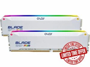 OLOy DDR4 RAM 32GB (2x16GB) White Blade RGB 3200 MHz CL16 1.35V 288-Pin Desktop Gaming UDIMM (MD4U1632162BRWDE)