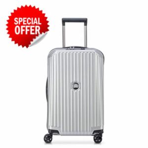 DELSEY Paris - Security Zip - Extendible Rigid Cabin Suitcase - 55 x 35 x 28 cm - 48 litres - Silver