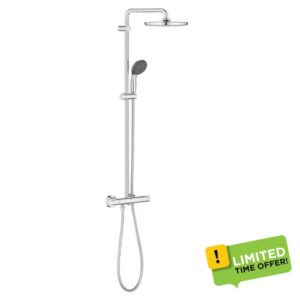 GROHE Vitalio Start 250 - Shower System with Exposed Thermostatic Mixer Valve (Water Saving Technology