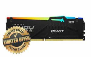 Kingston Fury Beast DDR5 RGB 64GB (2x32GB) 4800MT/s DDR5 CL38 DIMM Desktop Gaming Memory Kit of 2 - KF548C38BBAK2-64
