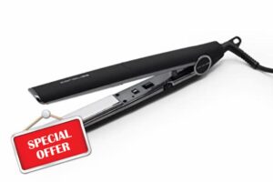 Corioliss C1 Hair Straightener for Women Professional Titanium Plates Flat Iron UK Plug Black Chrome Soft Touch