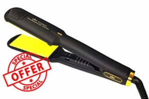 SHE Gold Wide Ceramic Hair Straighteners with variable temperature
