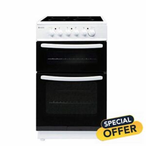 Haden HECT50W Electric Cooker - Freestanding 52 Litre Oven with 4 Zone Ceramic Hob - Twin Cavity Electric Cooker - 50cm