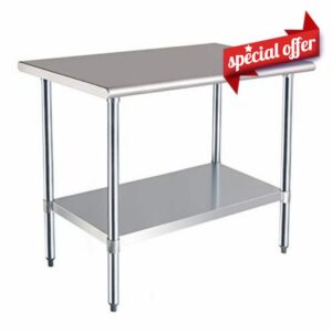 AmazonCommercial NSF Stainless Steel Workbench - 61 x 122 cm
