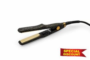 CORIOLISS C Trip Mini | Hair Straighteners for Women | Titanium Curler and Straighteners for Fine Hair | Professional Iron with Temperature Control (Leopard Gold)