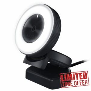 Razer Kiyo Streaming Webcam: Full HD 1080p 30 FPS / 720p 60 FPS - Ring Light w/Adjustable Brightness - Built-in Microphone - Autofocus - Works with Zoom/Teams/Skype for Conferencing and Video Calling