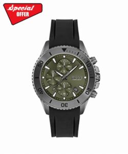 BOSS Chronograph Quartz Watch for Men with Black Silicone Bracelet - 1513967