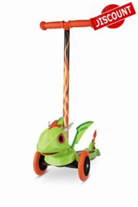 MONDO Toys 25588 Mondo Toys-3D Dragon Scooter Wheels with Rear Safety Brake for Baby Girl 3 Years Dragon-25588