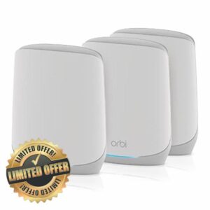 NETGEAR Orbi 6 Mesh Triband WiFi System (RBK763S) - Router with 2 Satellite Extenders