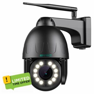 PTZ WiFi Camera Security Outdoor SV3C 15X Optical Zoom 5MP Auto Tracking Floodlight Color Night Vision Wireless IP Cam