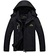 TACVASEN Men's Sports Jacket Breathable Outdoor Water-Resistant Hiking Mountain Jacket Multi-Pockets