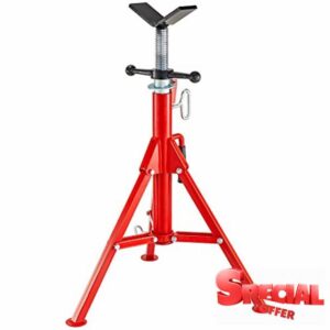 VEVOR V Head Pipe Stand Adjustable Height 28-52 inch 4500lbs/2 Tons Pipe Jack Stands Folding Portable High Folding Pipe Stand with V Head Fold A Trailer Jacks