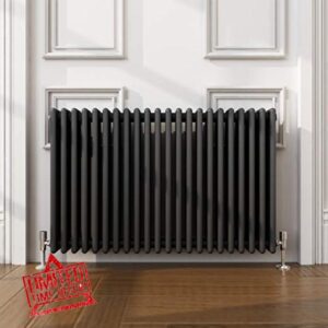ELEGANT Traditional Radiator Anthracite Triple Horizontal Cast Iron Grey Radiator - Perfect for Kithcen