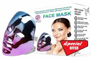 Ojiugo L.C Rechargeable PDT Machine | LED Face Mask Therapeutic Facial Photon | 7 Colour Beauty Mask| for Skin Rejuvenation | Collagen Booster
