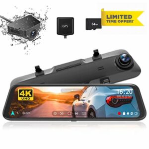 WOLFBOX G850 4K Mirror Dash Cam: 12'' Rear View Car Camera