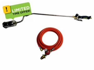 Twin Head 600mm Long Arm Propane Gas Torch Burner + 3m Hose and Regulato
