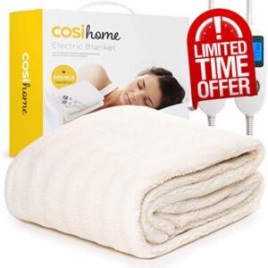 Cosi Home® Luxury Electric Blanket - Multi-Zone Double Electric Blanket with 9 Heat Settings