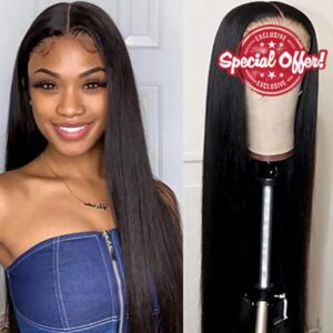 Style Icon Lace Front Wigs Human Hair Wigs for Women 4 X 4 Transparent Lace Straight Wigs for Black Women 9A Brazilian virgin hair 150% Density (18 Inch