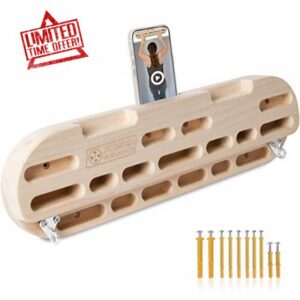 POWER GUIDANCE Rock Climbing Hangboard Wood Climbing Fingerboard Hold Home Equipment Finger Strengthener for Training Finge