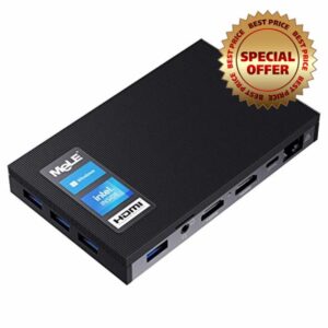 MeLE Fanless Mini PC Quieter3Q N5105 Win11/10 Pro 11th Portable Computer LPDDR4 8GB ROM 256GB M.2 SSD (Up to 2.90 GHz) Personal Industrial Desktop PC