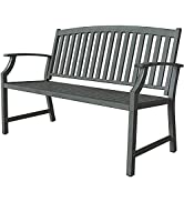 Grand patio Garden Bench, Outdoor Bench with Anti-Rust Steel Metal Frame, Stamped Pattern, Choice...