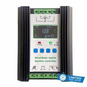 SolaMr 1000W PWM Wind Solar Hybrid Charge Controller 400W Solar and 600W Wind Hybrid Charge Controller 12V/24V Auto Identification System Voltage